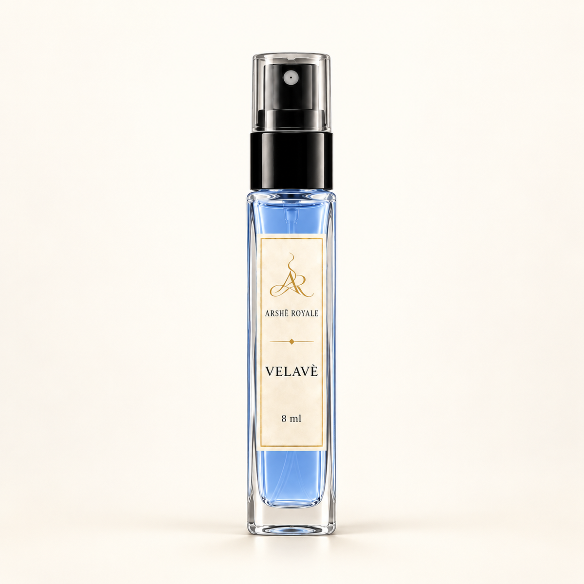 Arshè Royale Velavè 8 ml blue Eau de Parfum spray bottle
